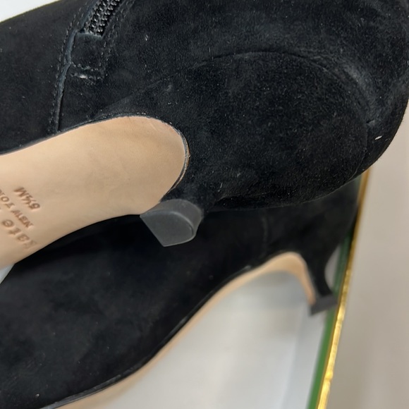 NWT,Kate Spade Donella Suede Leather Ankle Bow Boots,black - Picture 10 of 17